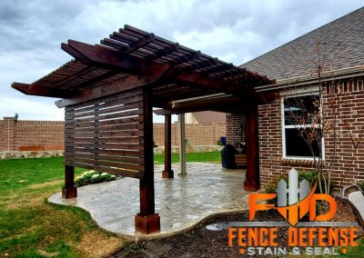 Back Yard Patio Arbor Staining