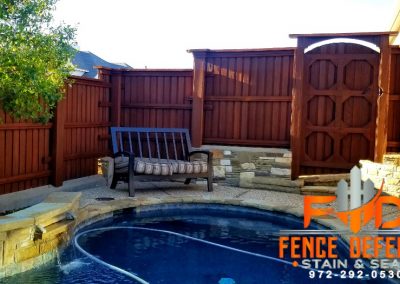 Backyard Patio Fence Stained