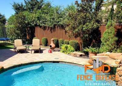 Beautiful Stained Fence By Pool