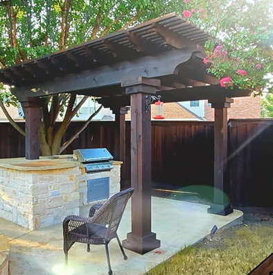 Dark Stained Pergola Staining