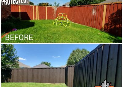 Fence Staining and Repair Before and After