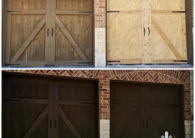 Garage Door Staining Before and After