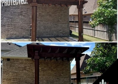 Pergola Staining Before and After Pics