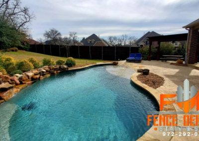 Stained fence and pergola