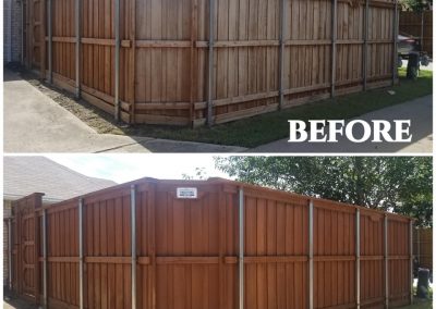 Stained Wood Fences Before and After