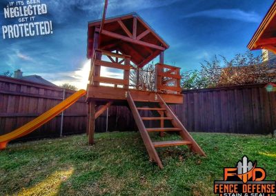 Staining Playset in Plano, Texas