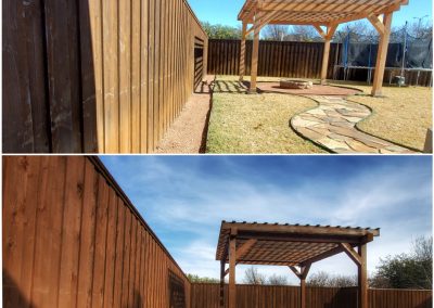 Fence and Pergola Staining Before and After Pics Plano, Texas