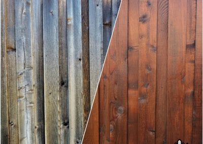 Fence Clean and Staining Before and After Plano, TX