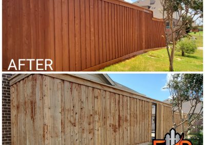 Fence Cleaning and Staining Before and After Pics Plano, Texas