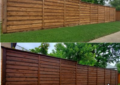 Horizontal Fence Staining Before and After Pics Plano, Texas
